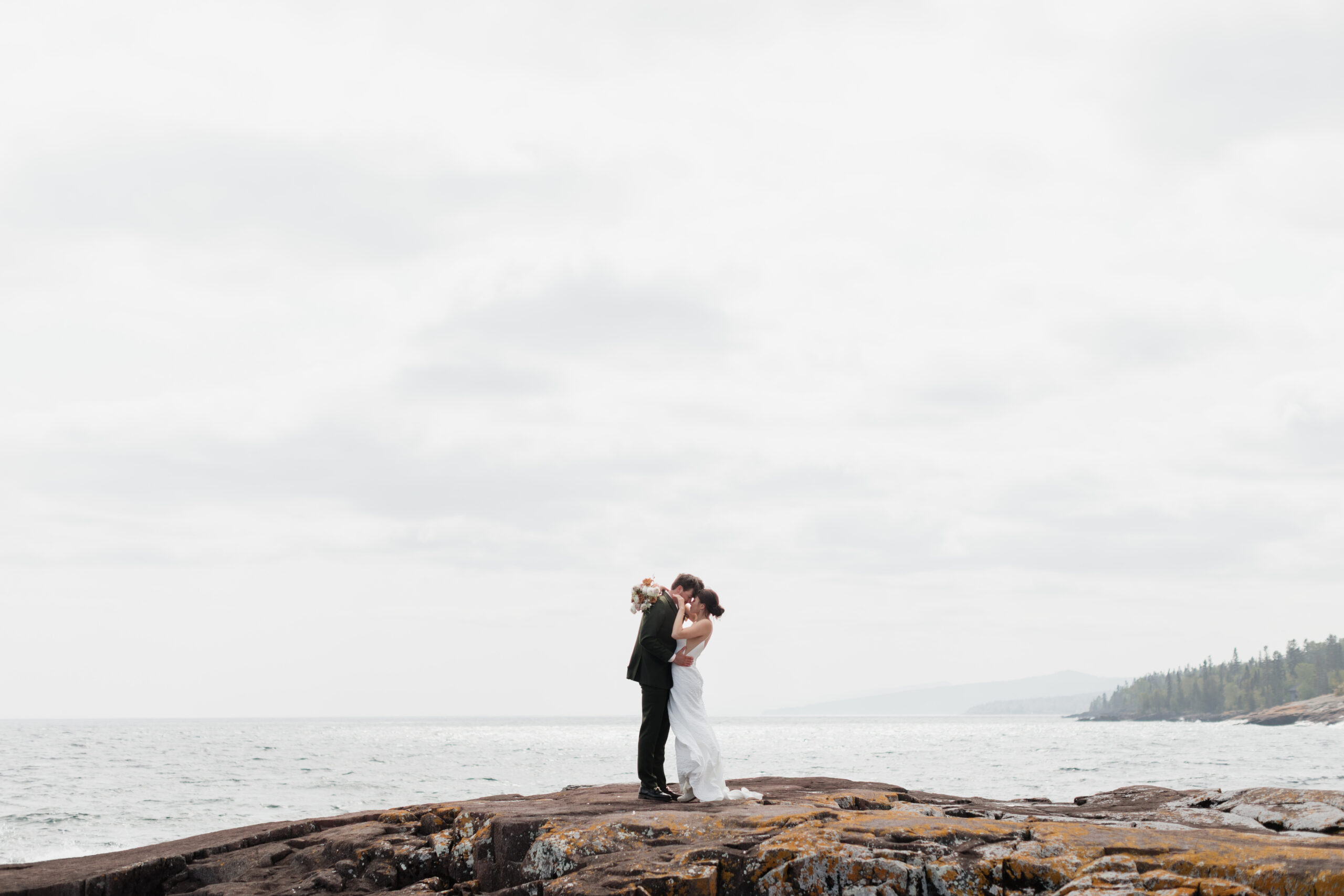 Intimate Beach Elopement in Grand Marais, MN